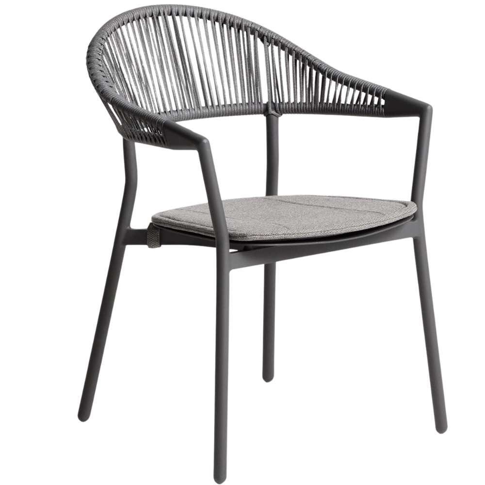 Kave Home Šedá zahradní židle Alimia s výpletem Kave Home