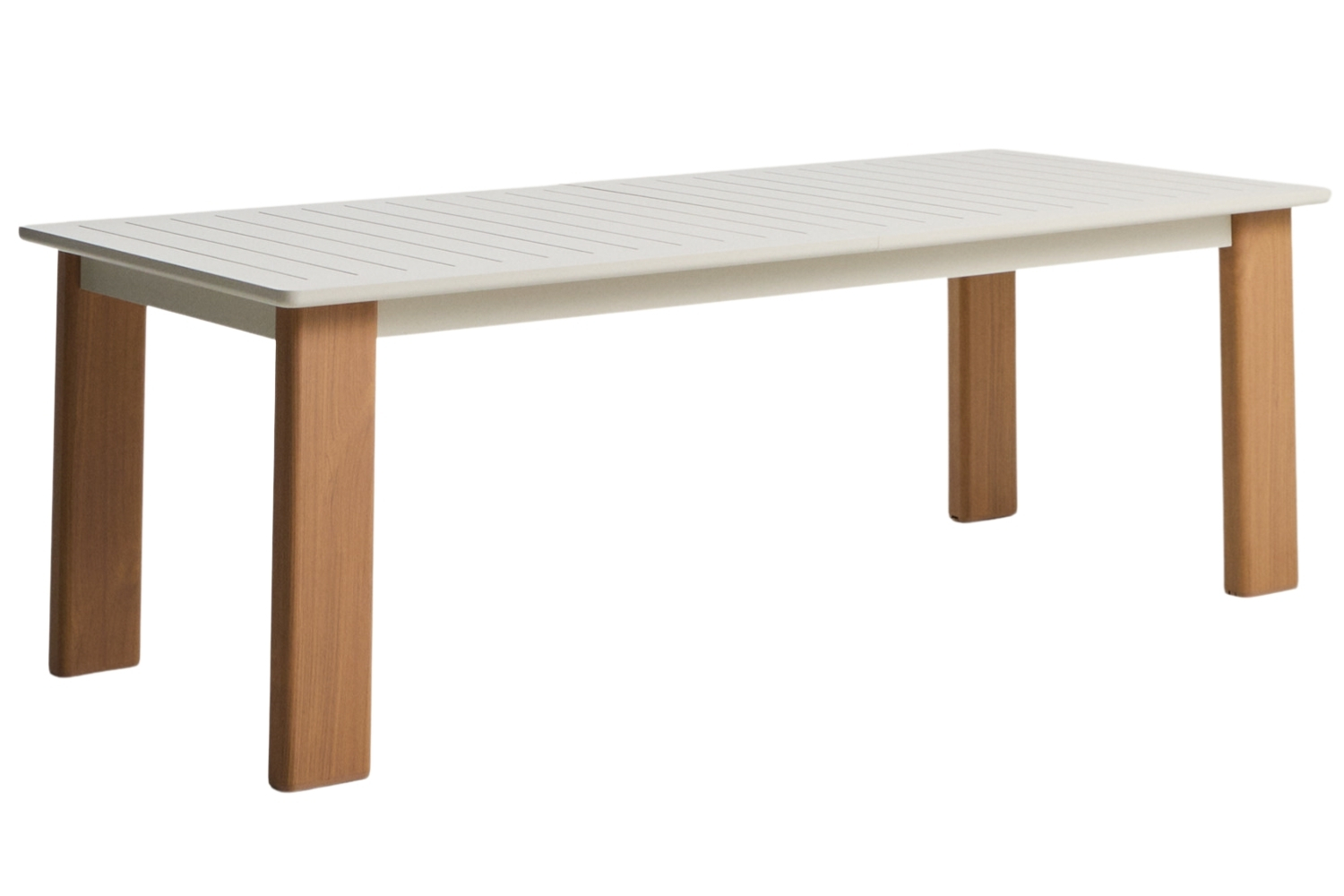 Kave Home Béžový rozkládací zahradní stůl Livorno 233/350 x 100 cm s přírodní podnoží Kave Home