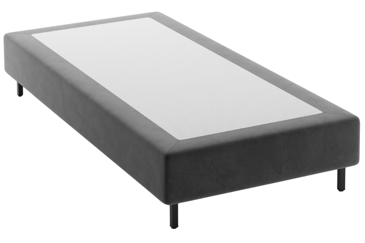 Micadoni Šedá sametová jednolůžková postel Whale 90 x 200 cm Micadoni