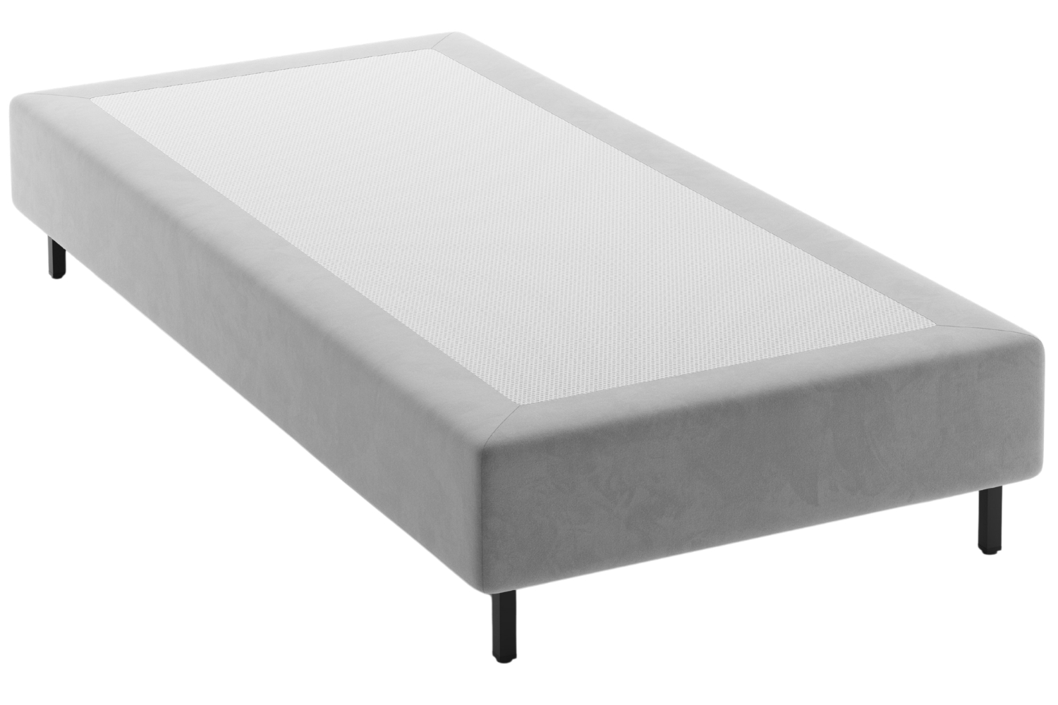 Micadoni Světle šedá sametová jednolůžková postel Whale 90 x 200 cm Micadoni