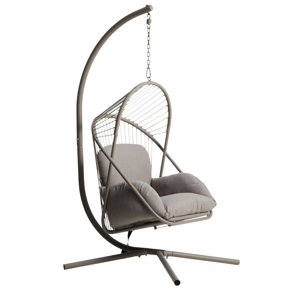 Kave Home Béžovo-šedé zahradní závěsné křeslo Livadi s výpletem Kave Home