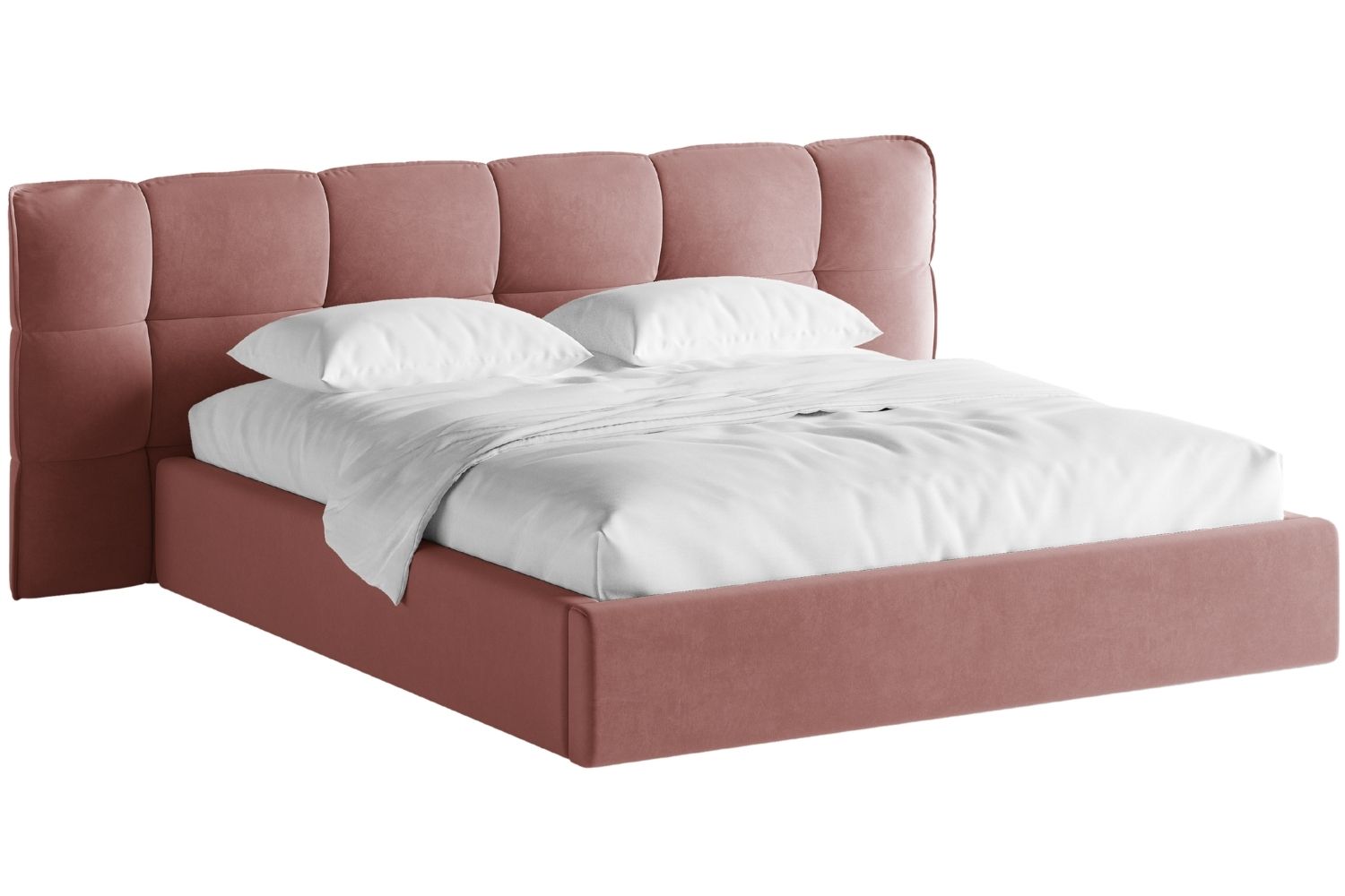 Micadoni Růžová sametová dvoulůžková postel Eric 180 x 200 cm s úložným prostorem Micadoni