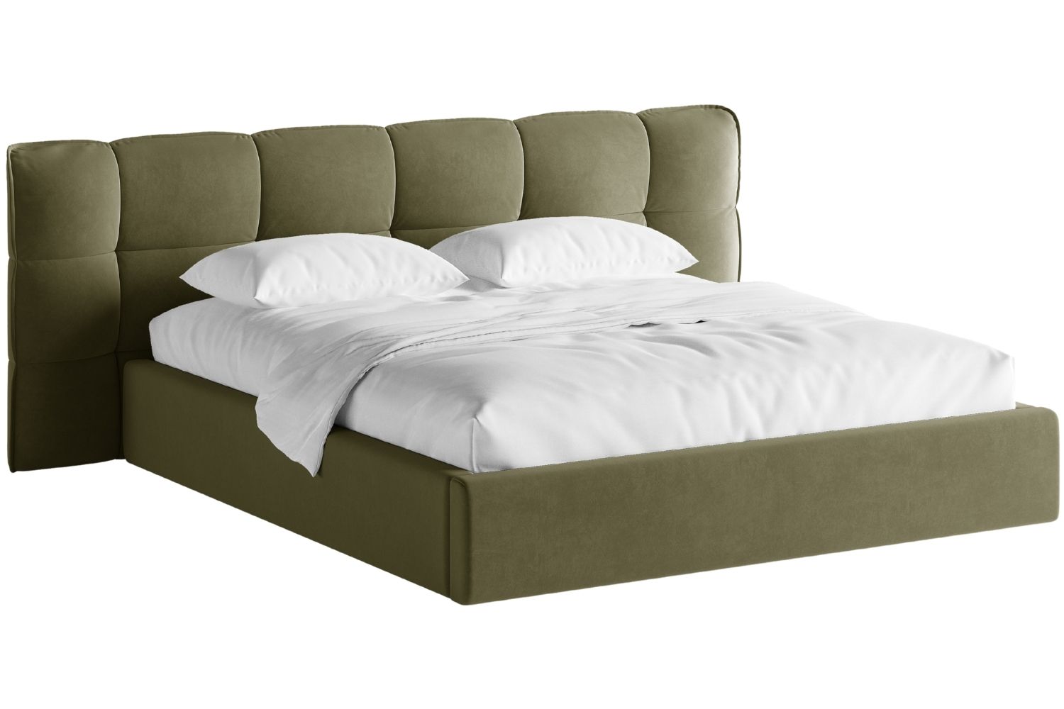 Micadoni Zelená sametová dvoulůžková postel Eric 180 x 200 cm s úložným prostorem Micadoni