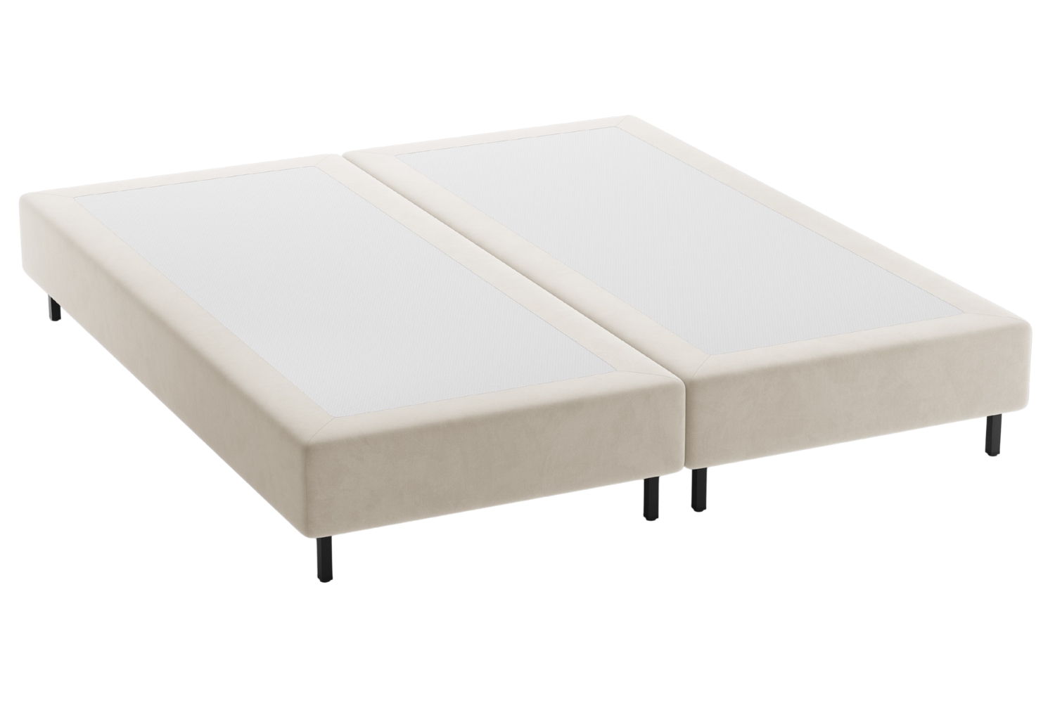 Micadoni Světle béžová sametová dvoulůžková postel Whale 140 x 200 cm Micadoni