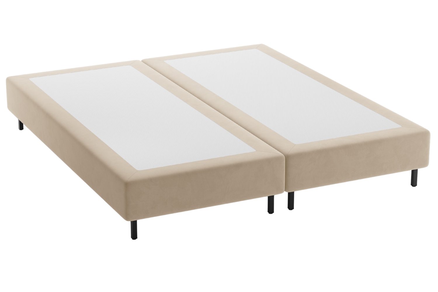 Micadoni Béžová sametová dvoulůžková postel Whale 140 x 200 cm Micadoni