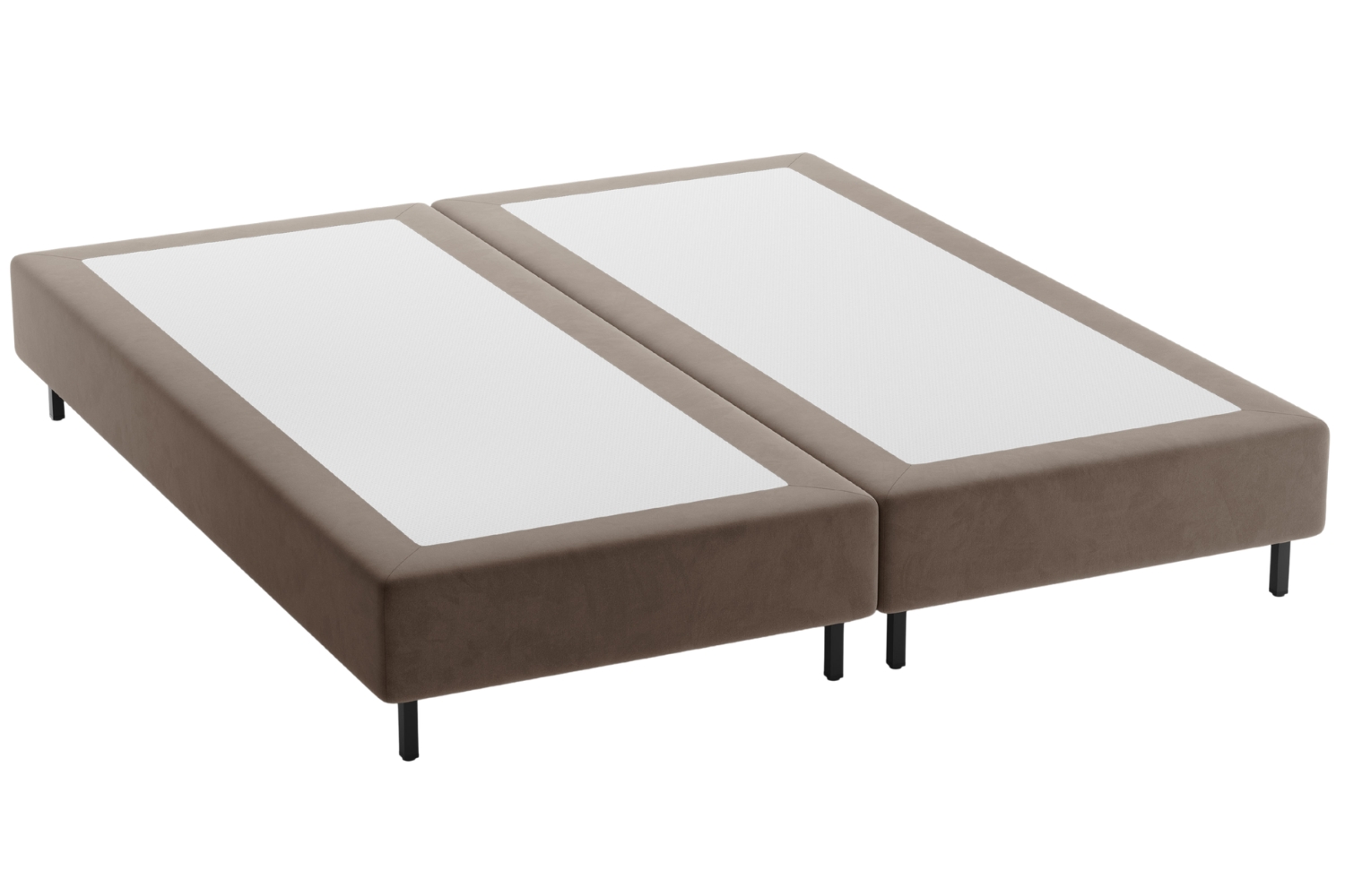 Micadoni Hnědá sametová dvoulůžková postel Whale 140 x 200 cm Micadoni