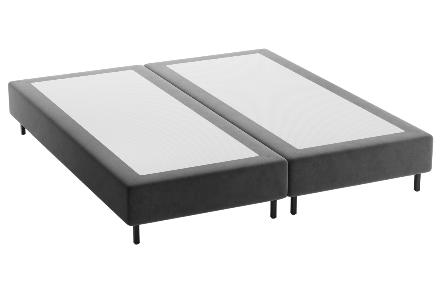 Micadoni Šedá sametová dvoulůžková postel Whale 140 x 200 cm Micadoni