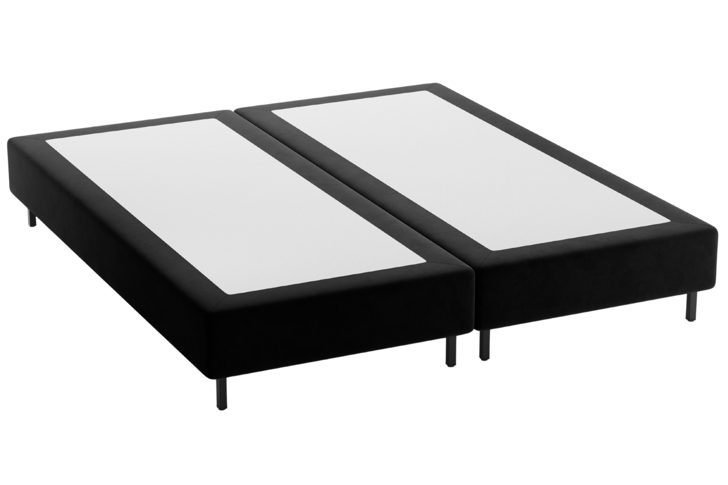 Micadoni Černá sametová dvoulůžková postel Whale 140 x 200 cm Micadoni