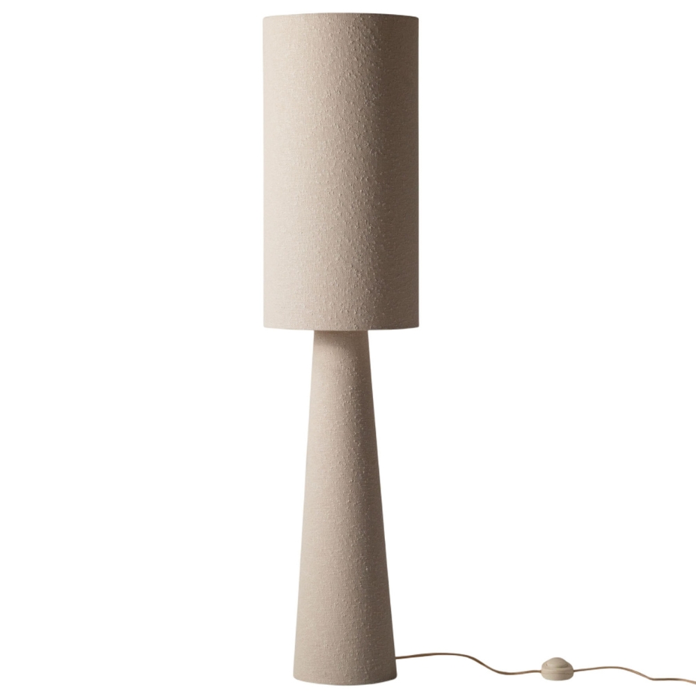 Micadoni Krémově bílá bouclé stojací lampa Delia 130 cm Micadoni