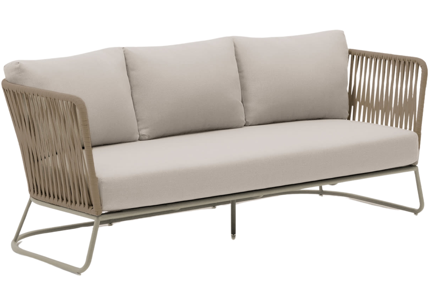 Kave Home Béžová kovová zahradní pohovka Saconca 189 cm Kave Home