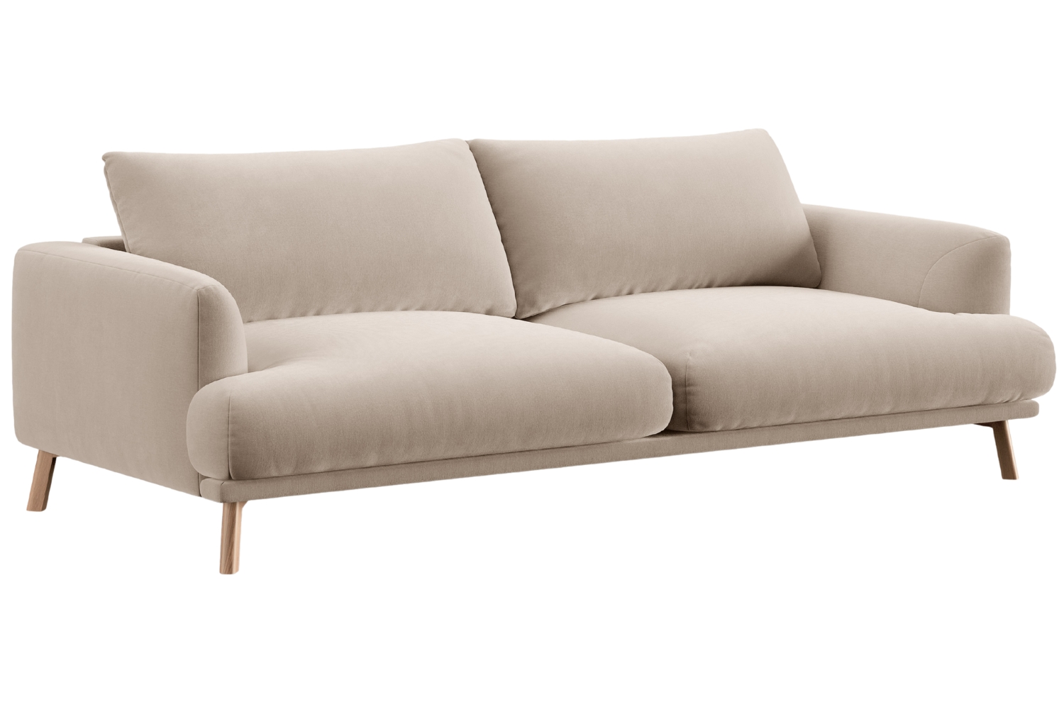 Micadoni Béžová sametová trojmístná pohovka Naomi 200 cm Micadoni