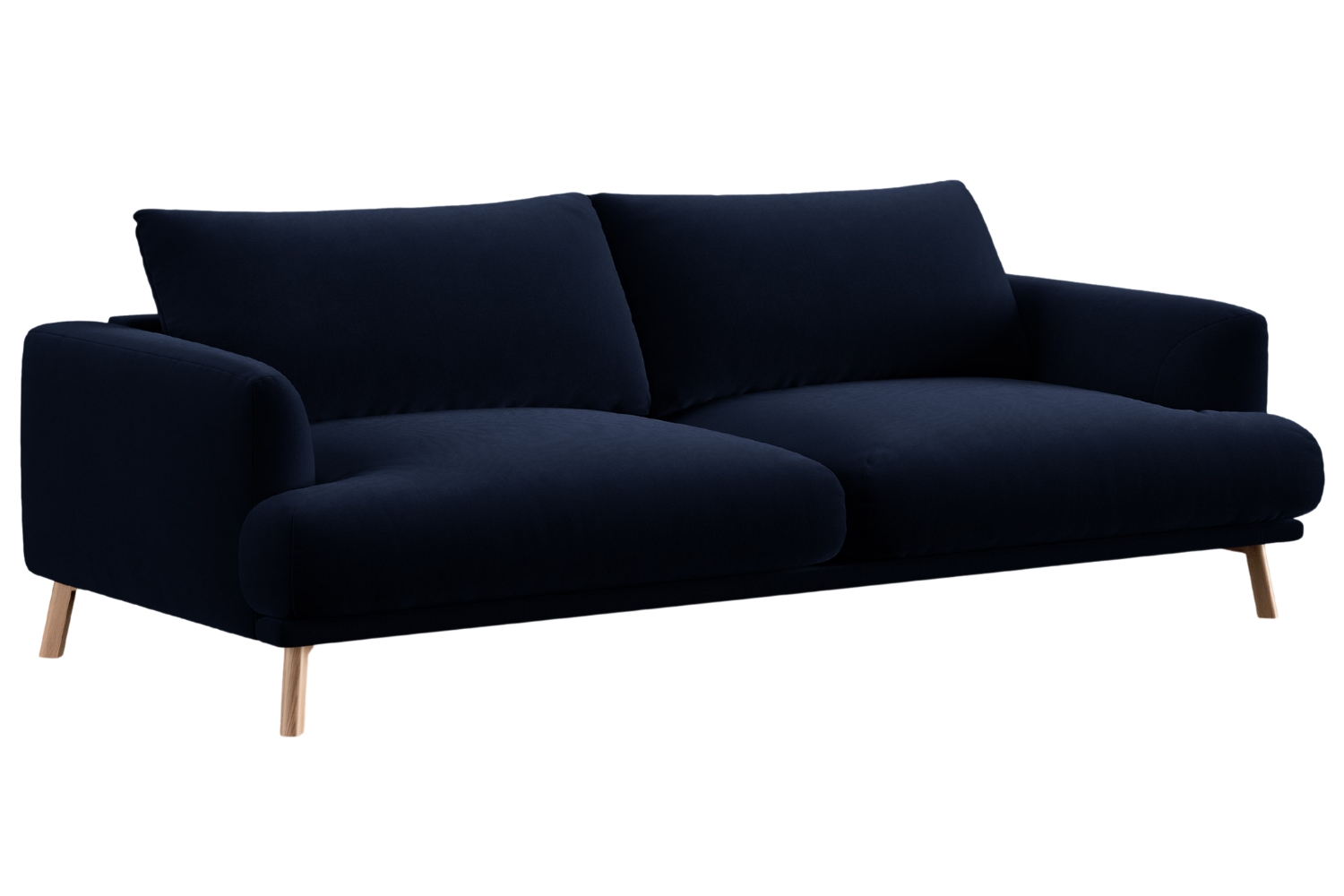 Micadoni Tmavě modrá sametová trojmístná pohovka Naomi 200 cm Micadoni