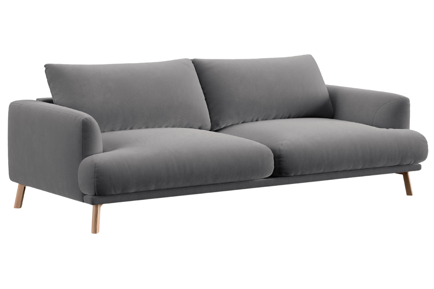 Micadoni Šedá sametová trojmístná pohovka Naomi 200 cm Micadoni