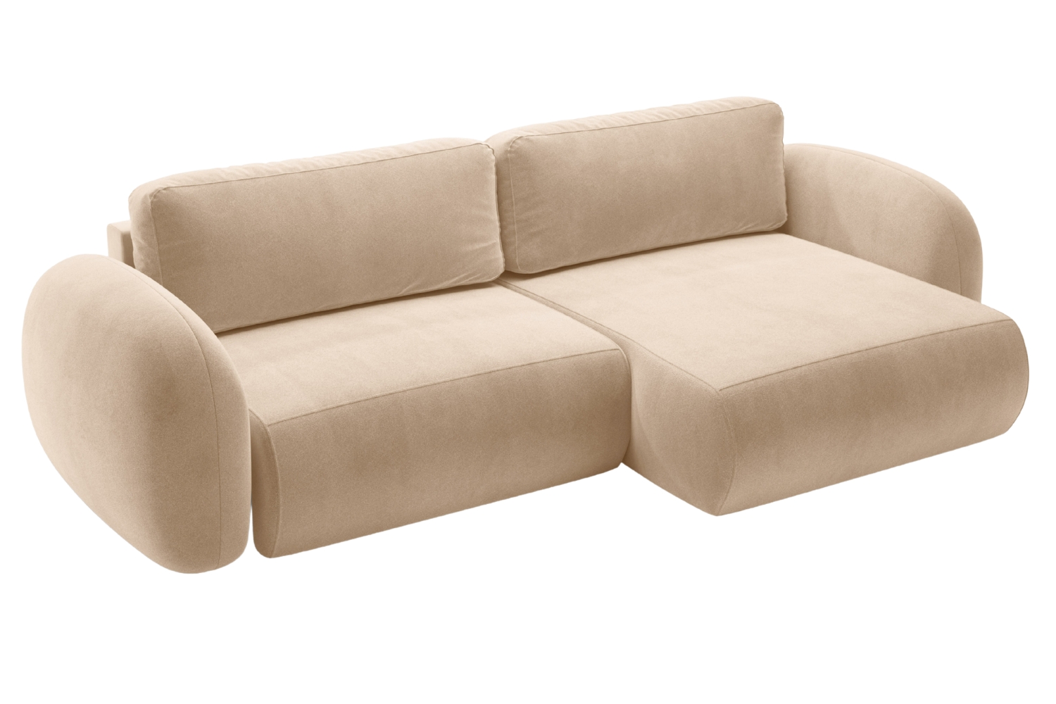 Maison Heritage Béžová sametová rozkládací pohovka Kora 262 cm