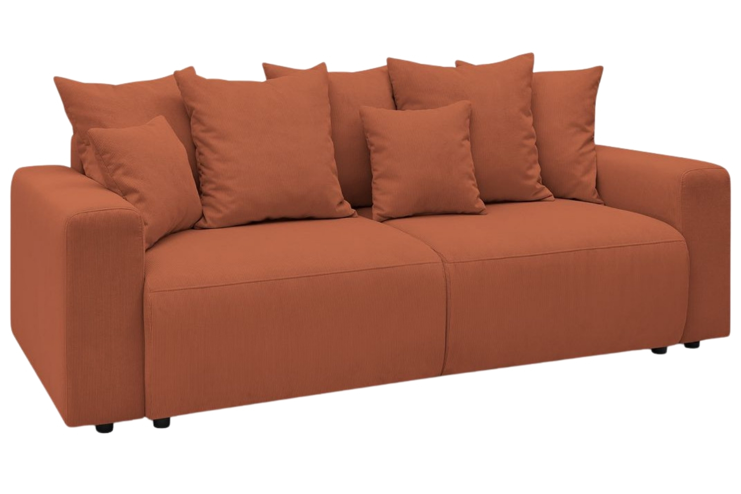 Bobochic Paris Terakotově oranžová manšestrová rozkládací pohovka Envy 245 cm Bobochic Paris