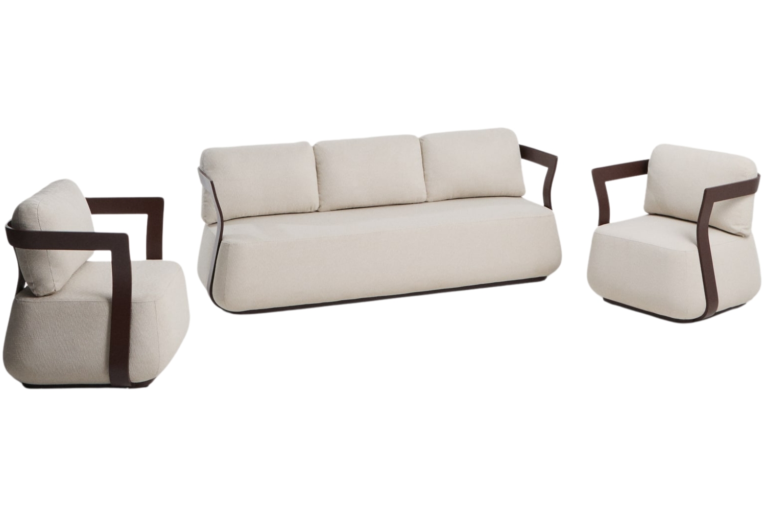 Kave Home Hnědo-béžový set zahradní pohovky a křesel Tamaris Kave Home