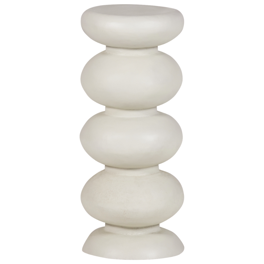 WOOOD Krémový kovový odkládací stolek Brilo ⌀ 29 cm WOOOD