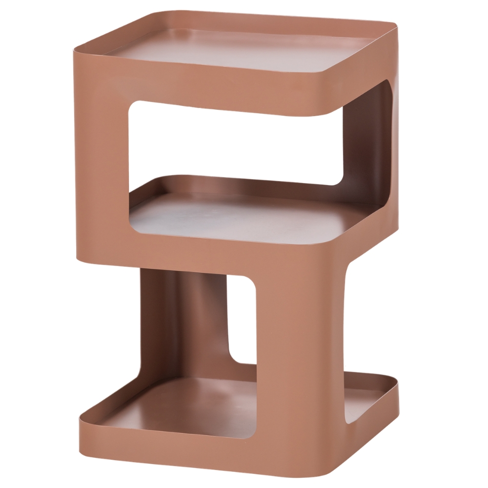 WOOOD Růžový kovový odkládací stolek Riv 35 x 35 cm WOOOD