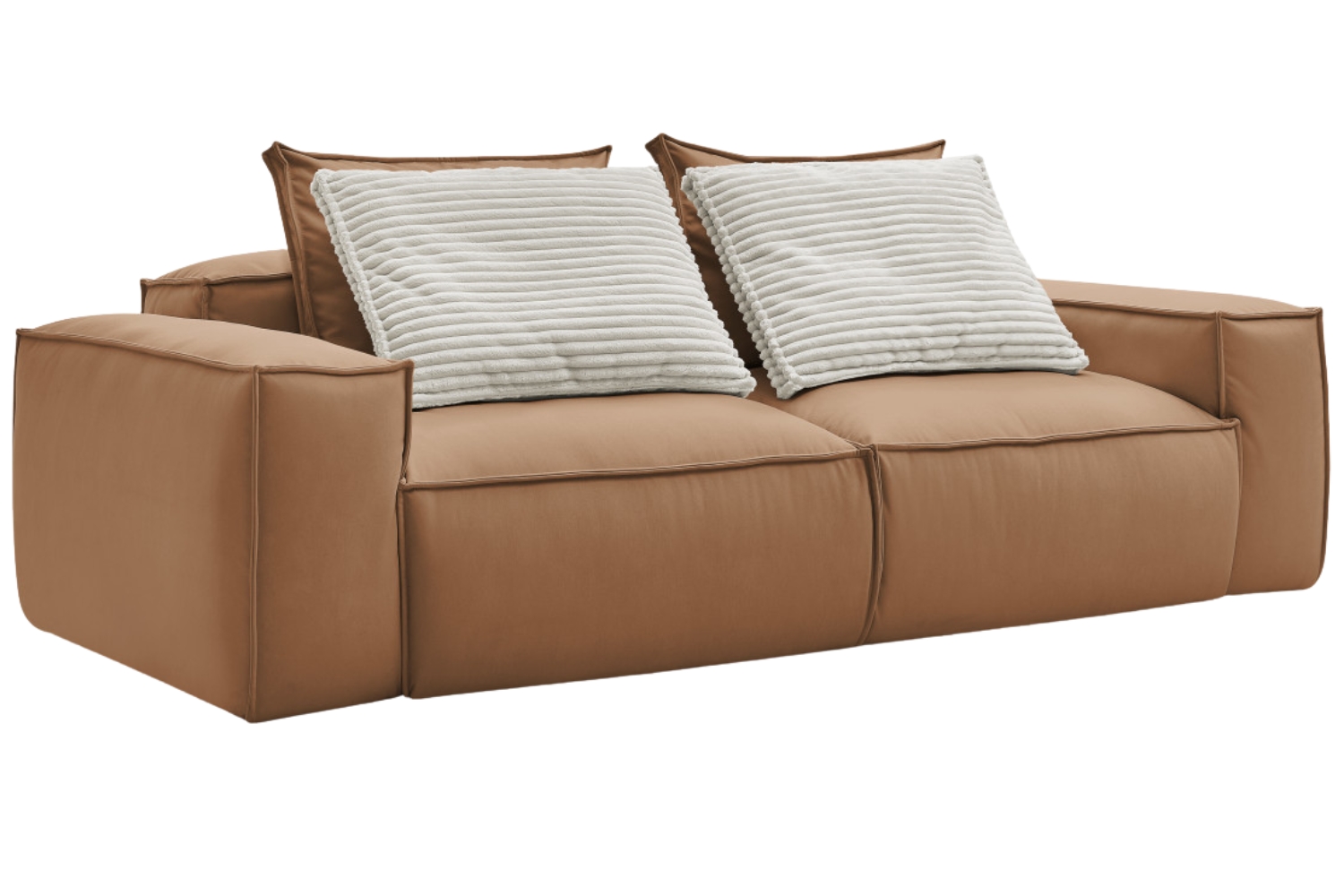 Bobochic Paris Světle hnědá koženková trojmístná pohovka Boheme 260 cm Bobochic Paris