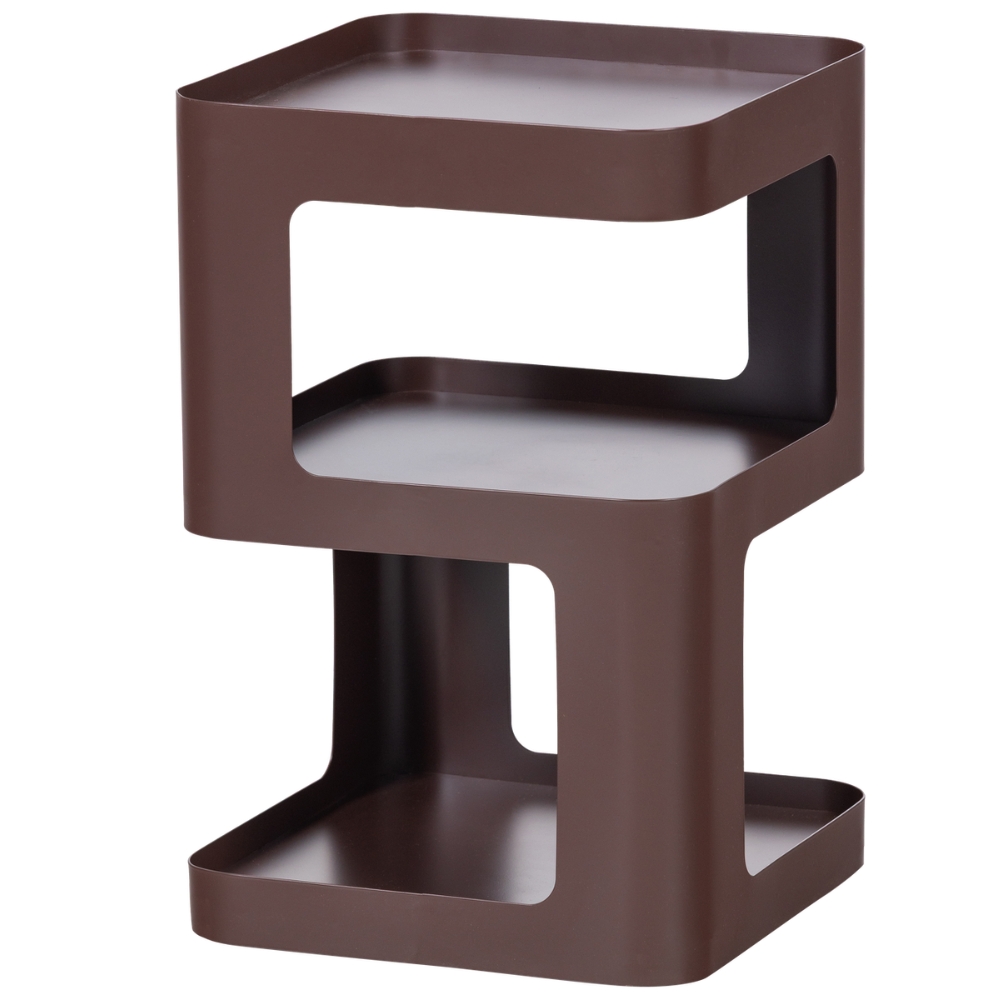 WOOOD Hnědý kovový odkládací stolek Riv 35 x 35 cm WOOOD