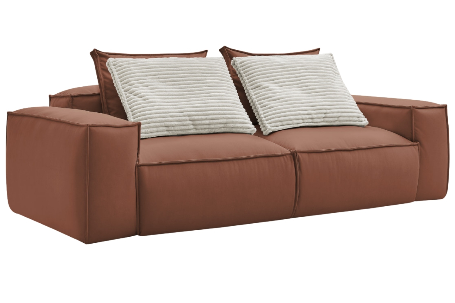 Bobochic Paris Tmavě hnědá koženková trojmístná pohovka Boheme 260 cm Bobochic Paris