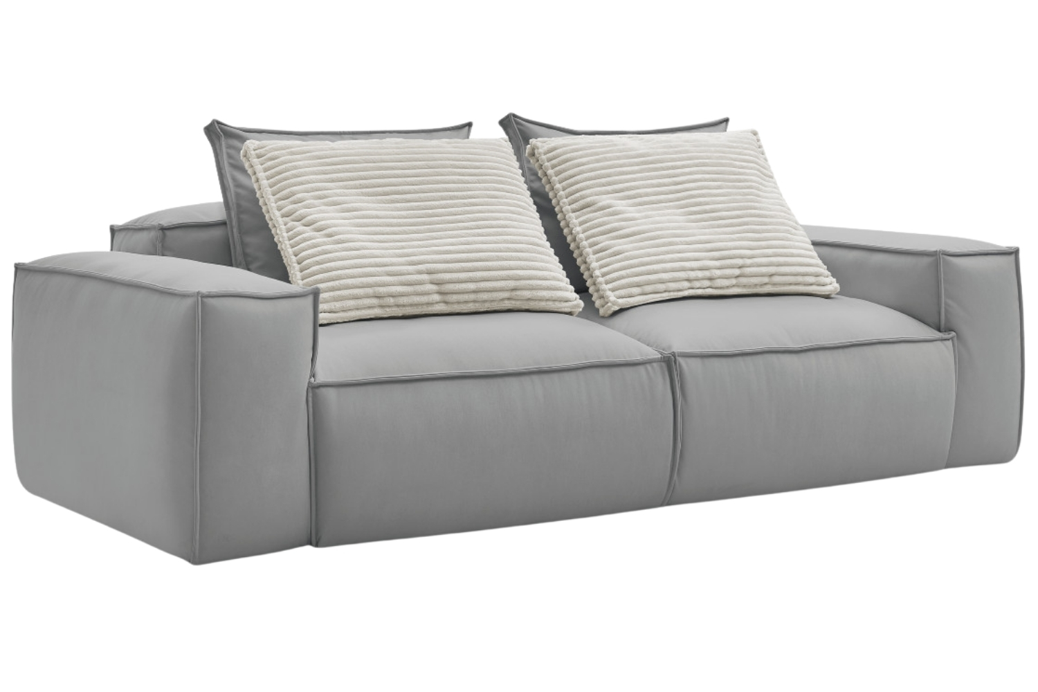 Bobochic Paris Světle šedá koženková trojmístná pohovka Boheme 260 cm Bobochic Paris