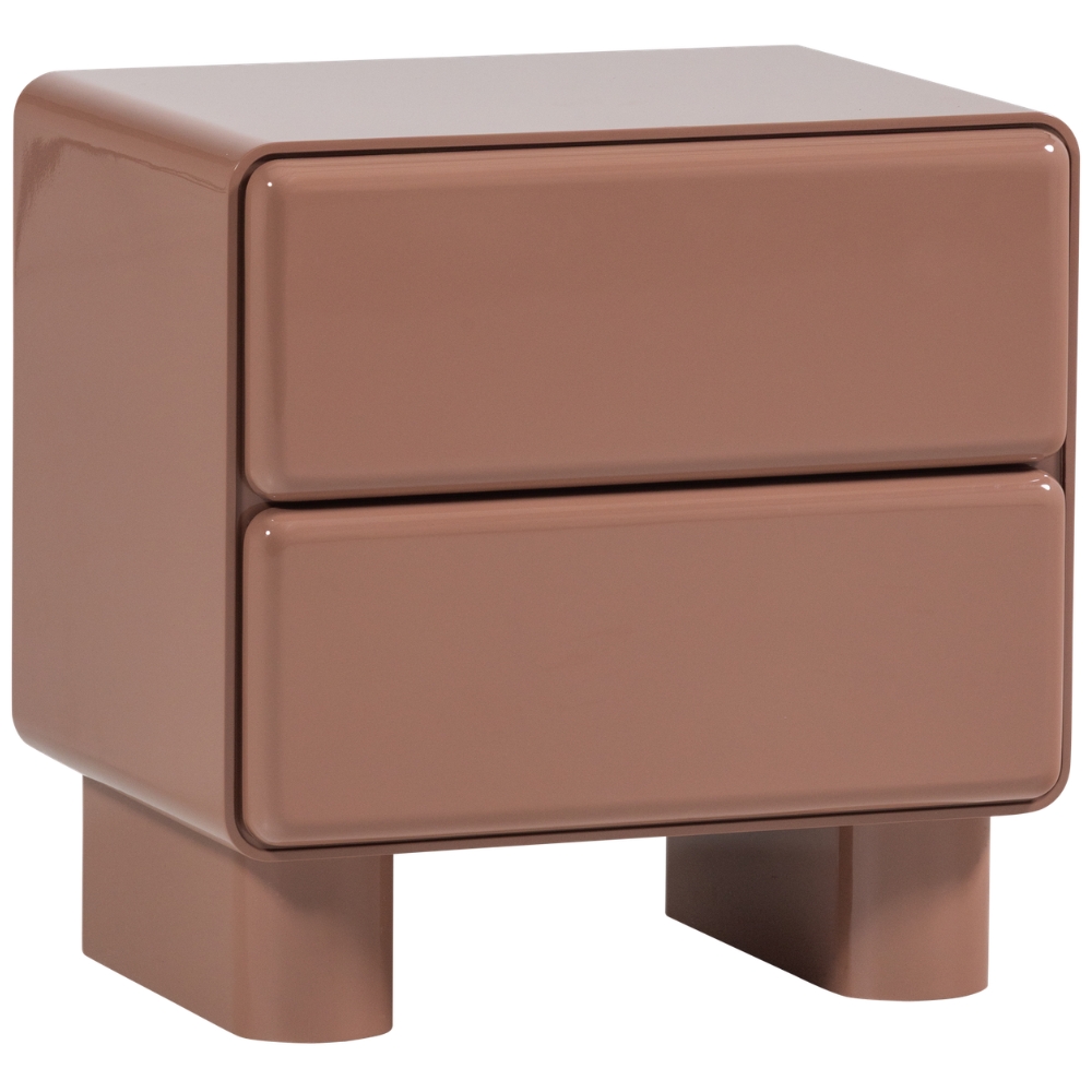 WOOOD Růžový lakovaný noční stolek Lustra 57 x 57 cm WOOOD