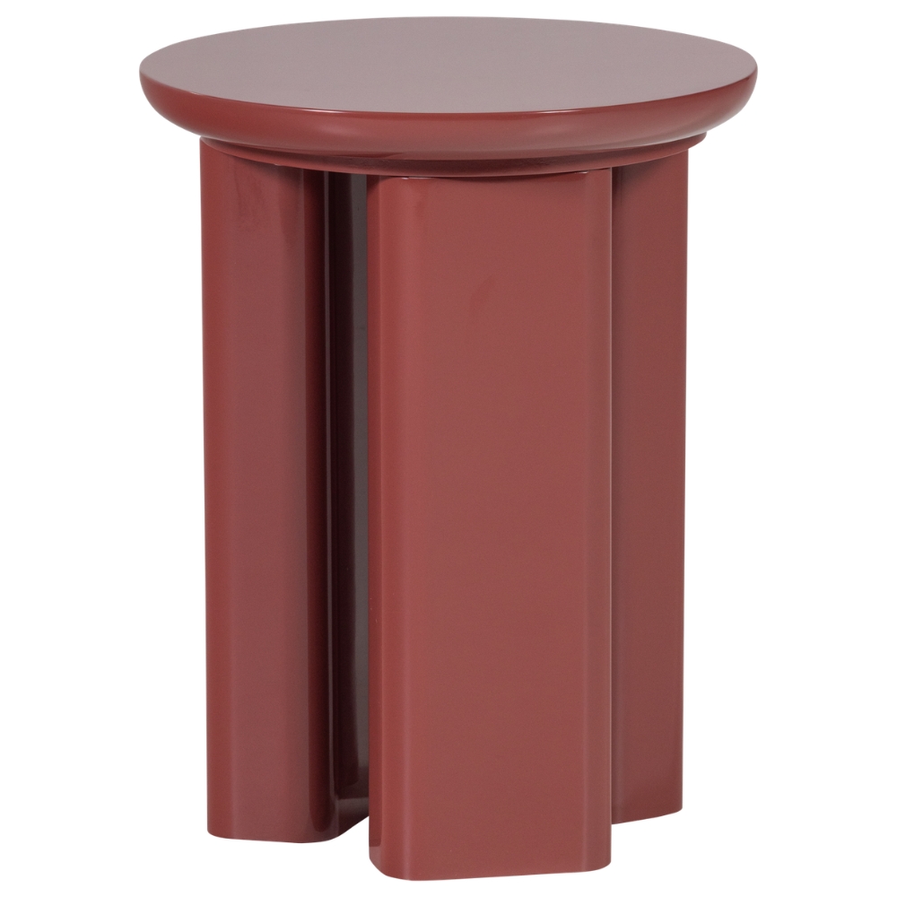WOOOD Červený lakovaný odkládací stolek Orivo ø 40 cm WOOOD