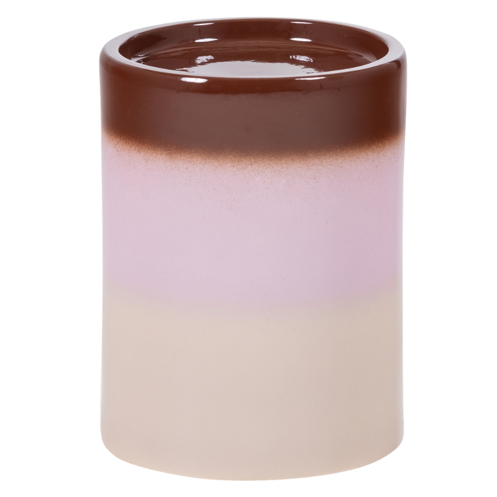 WOOOD Růžovo-hnědý keramický odkládací stolek Ollo ø 35 cm WOOOD