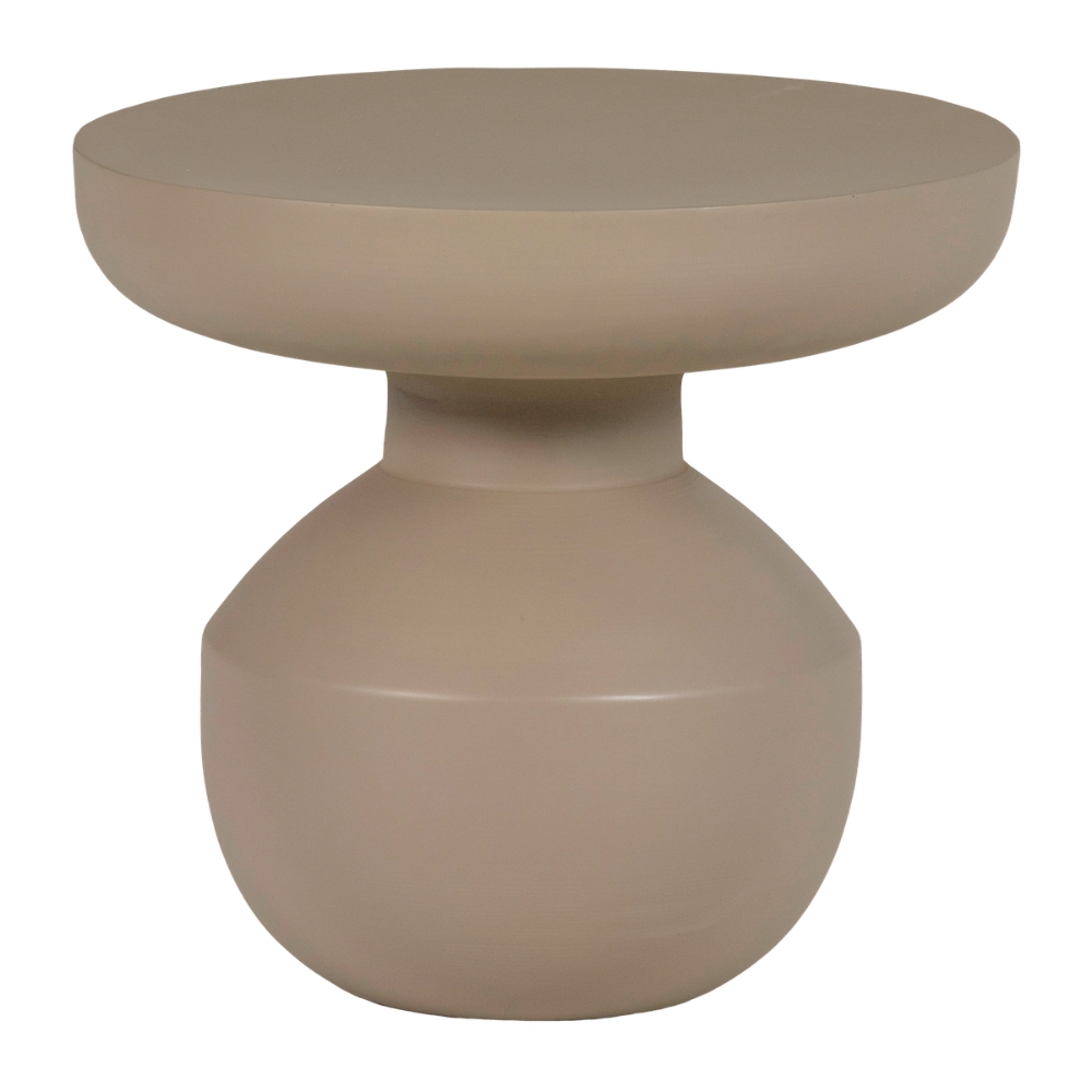 WOOOD Světle hnědý kovový odkládací stolek Bova ø 45 cm WOOOD