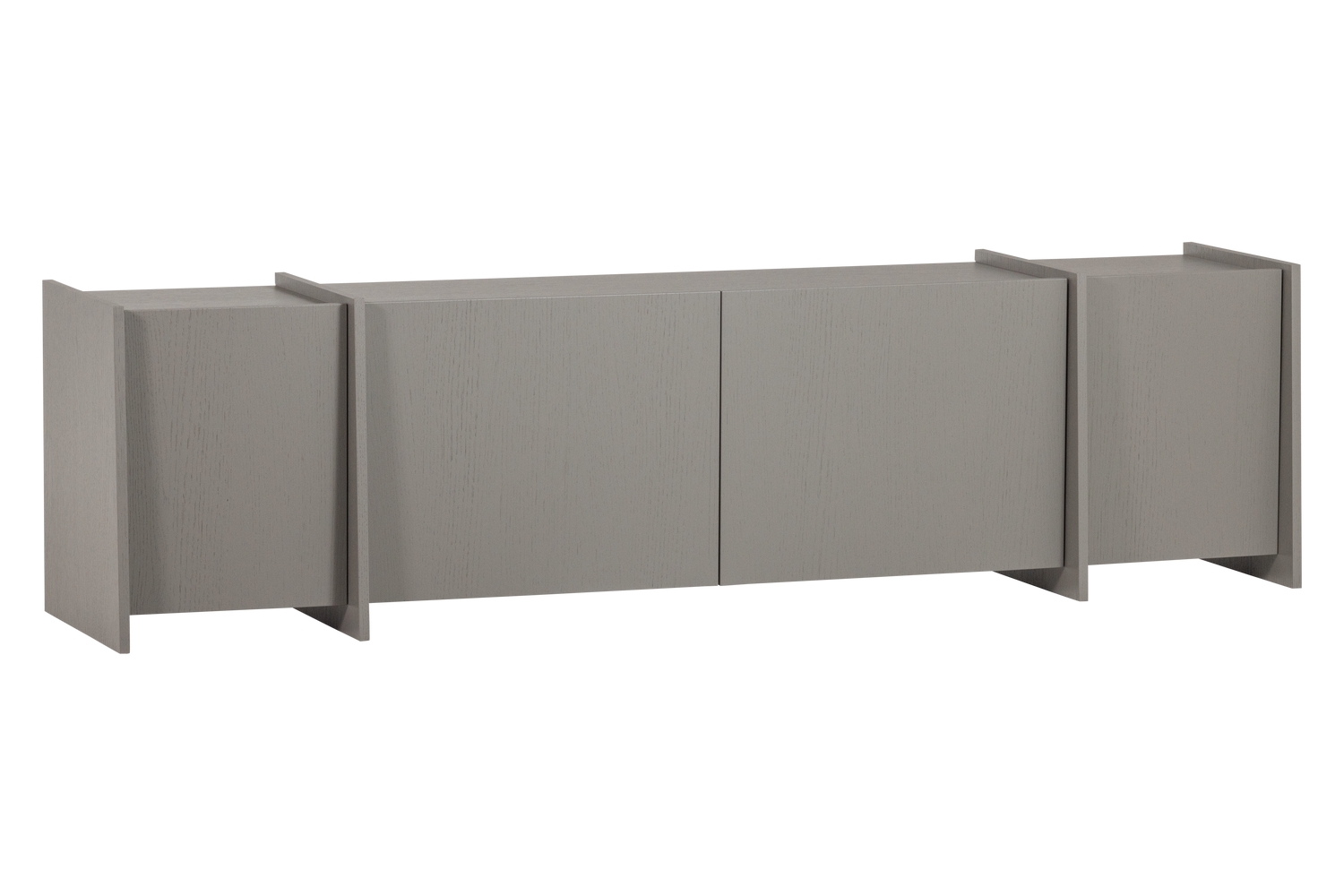 WOOOD Šedý dřevěný TV stolek Brock 200 x 44 cm WOOOD