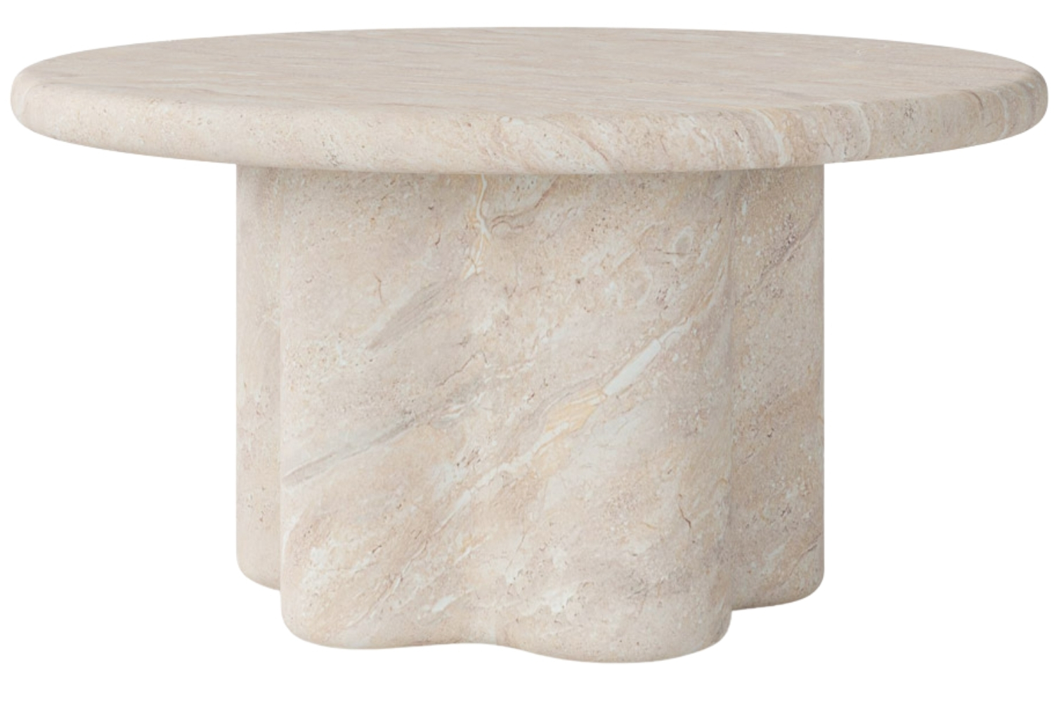 Somcasa Konferenční stolek Luigi ⌀ 80 cm s dekorem travertinu Somcasa