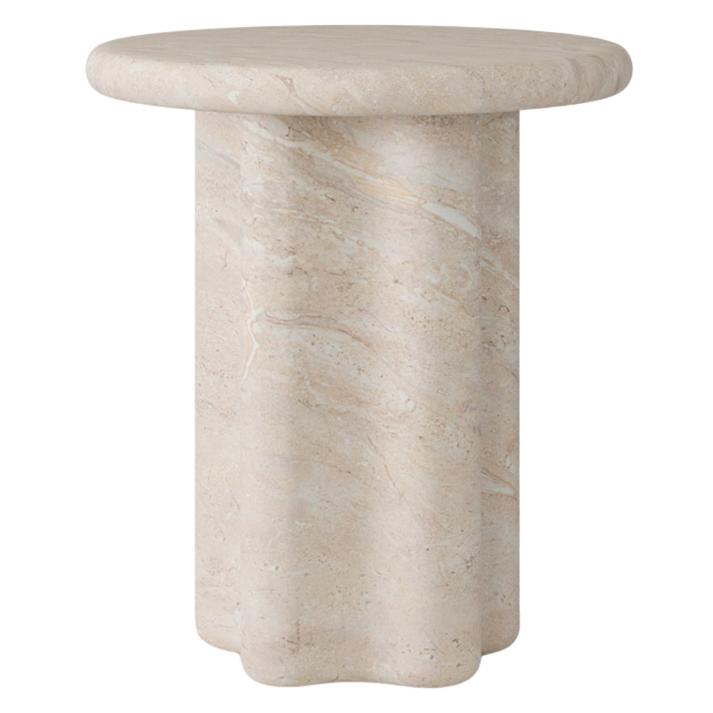 Somcasa Odkládací stolek Emeric ø 50 cm s dekorem travertinu Somcasa
