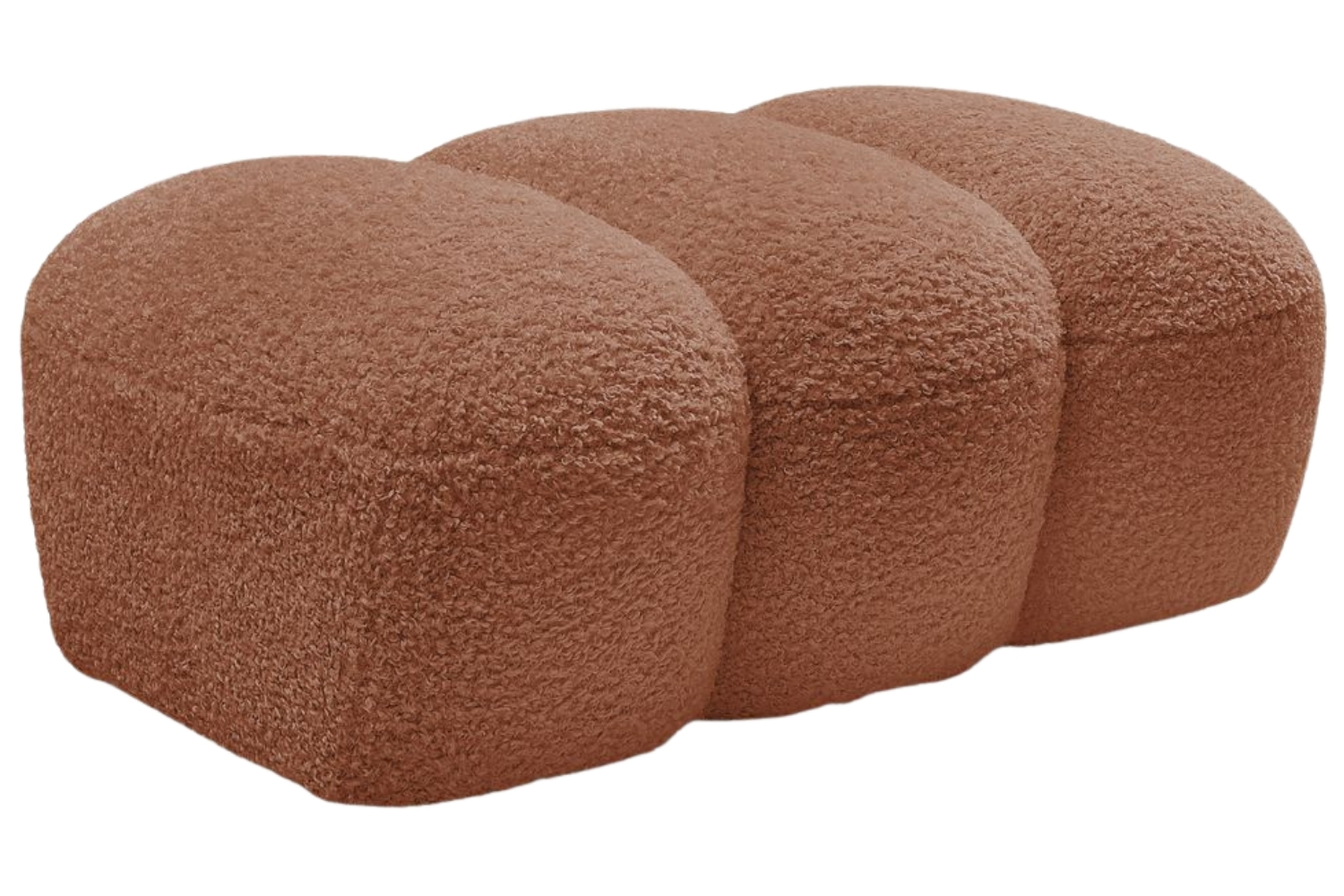 Bobochic Paris Terakotově oranžová bouclé podnožka Hippolyte 105 x 68 cm Bobochic Paris