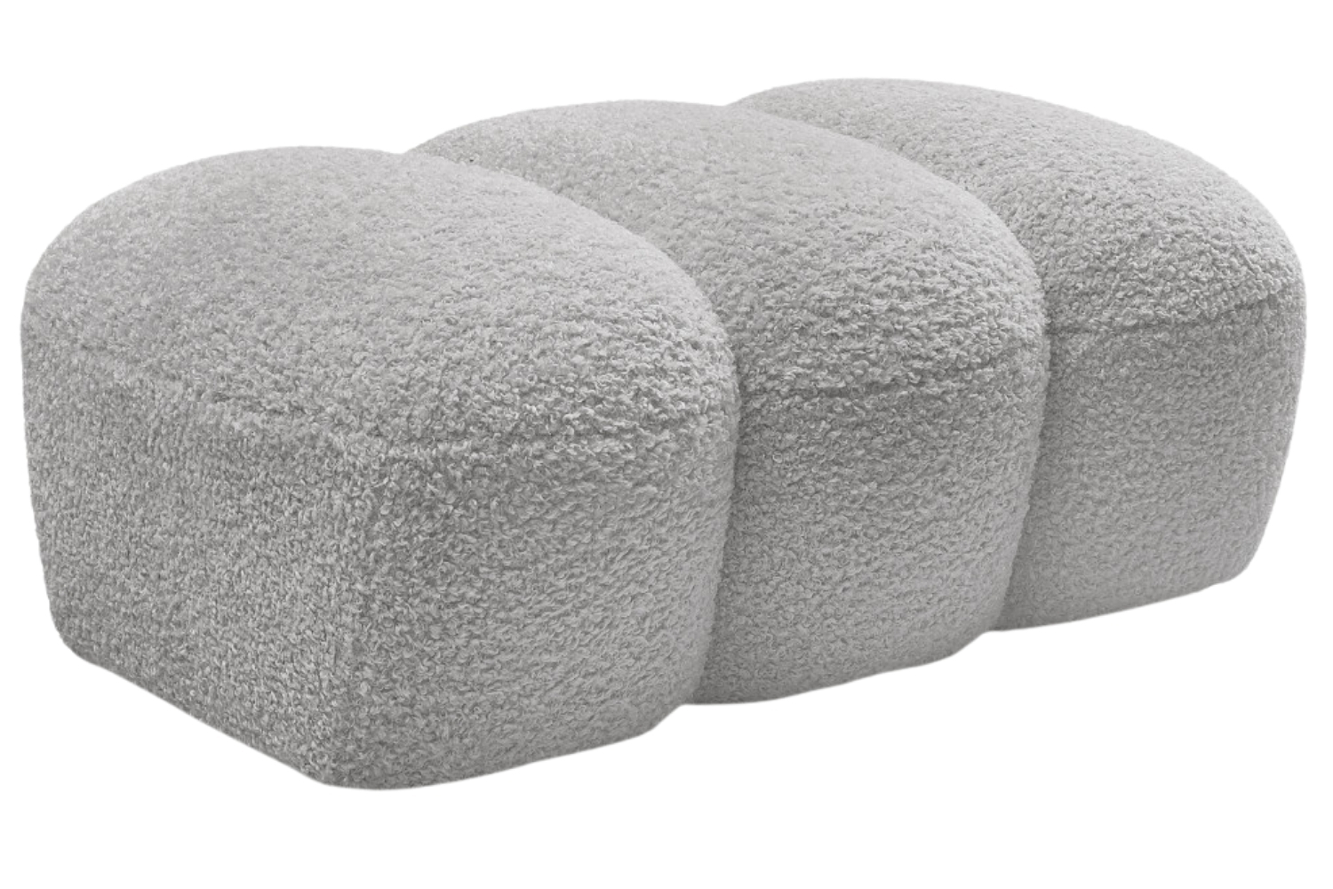 Bobochic Paris Světle šedá bouclé podnožka Hippolyte 105 x 68 cm Bobochic Paris