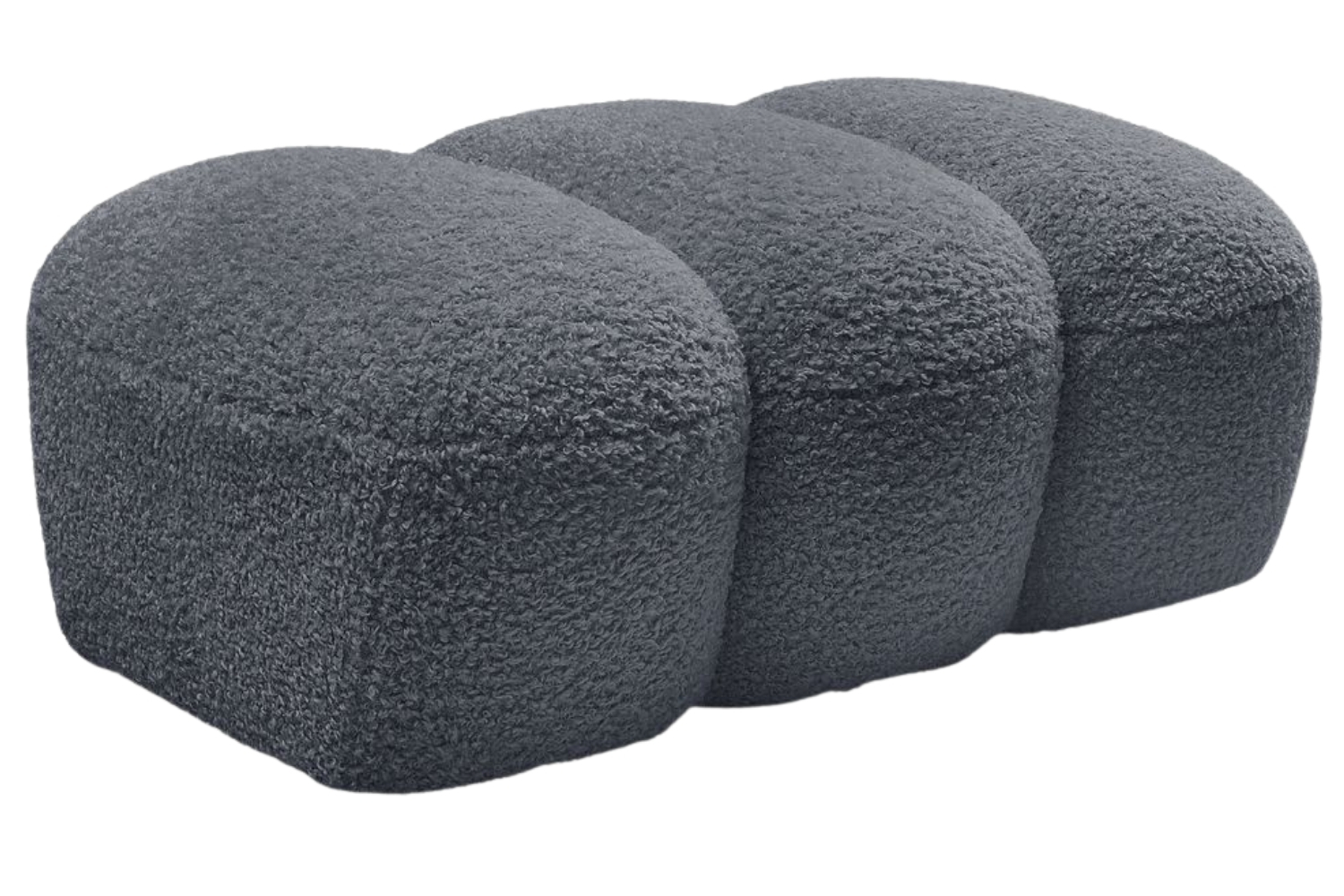 Bobochic Paris Tmavě šedá bouclé podnožka Hippolyte 105 x 68 cm Bobochic Paris