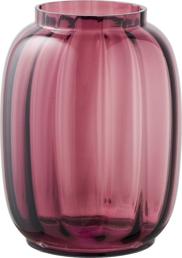 Červená skleněná ručně vyrobená váza (výška 21 cm) – House Nordic House Nordic