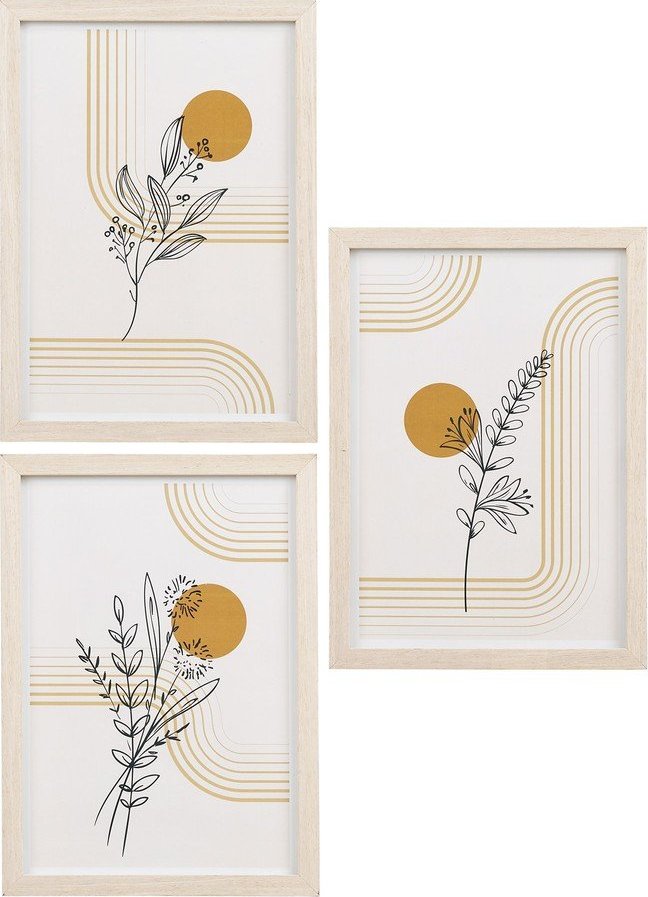 Rámečky v sadě 3 ks na zeď ve světle přírodní barvě 21x30 cm Madison – House Nordic House Nordic