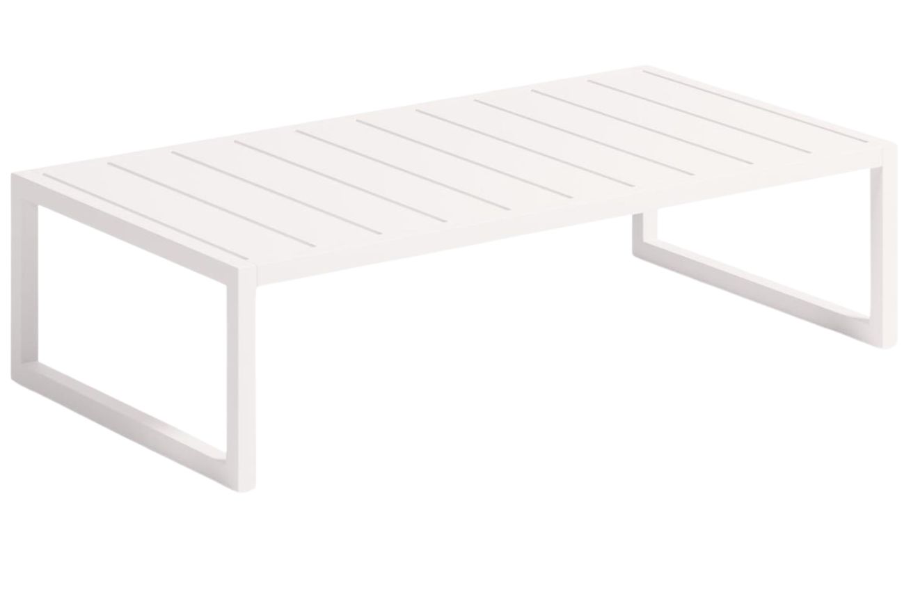Kave Home Bílý kovový zahradní stolek Comova 114 x 60 cm Kave Home