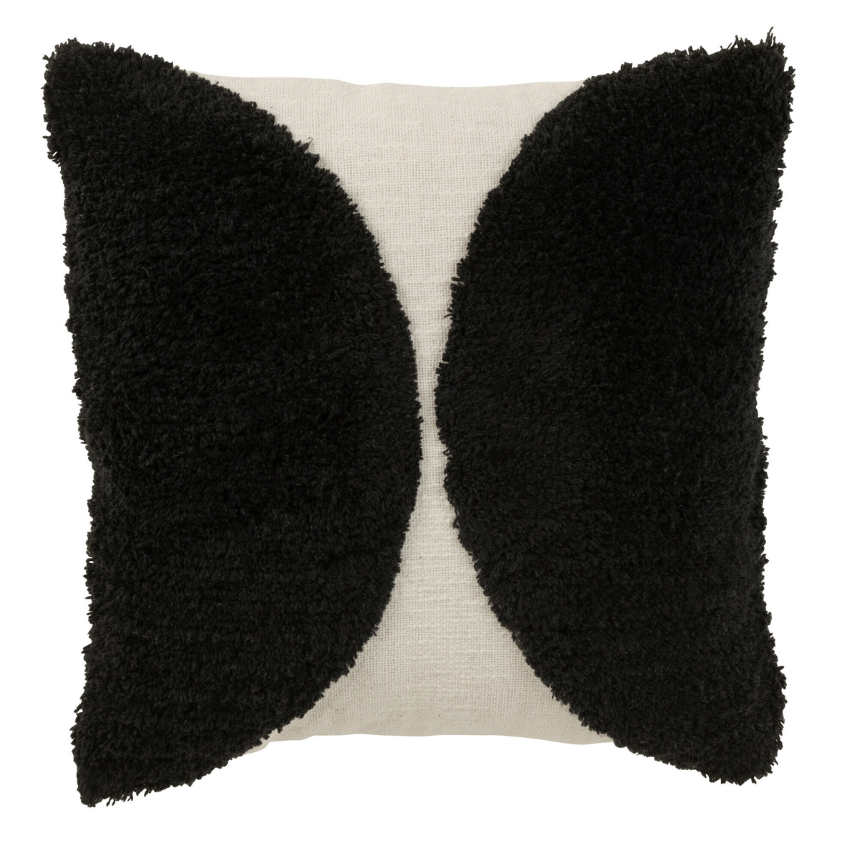 Černobílý látkový polštář J-line Olca 45 cm J-line