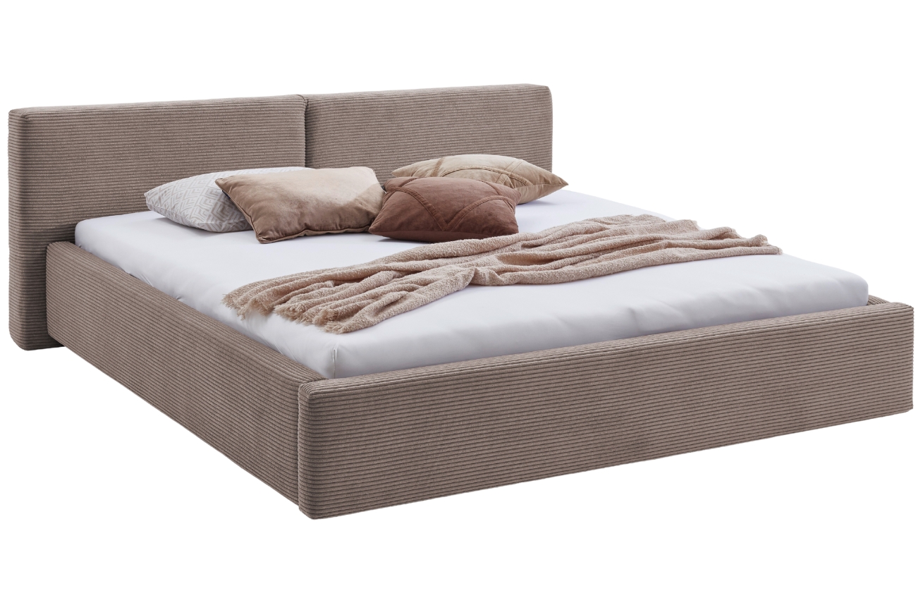 Meise Möbel Šedohnědá manšestrová postel Cube 180 x 200 cm Meise Möbel