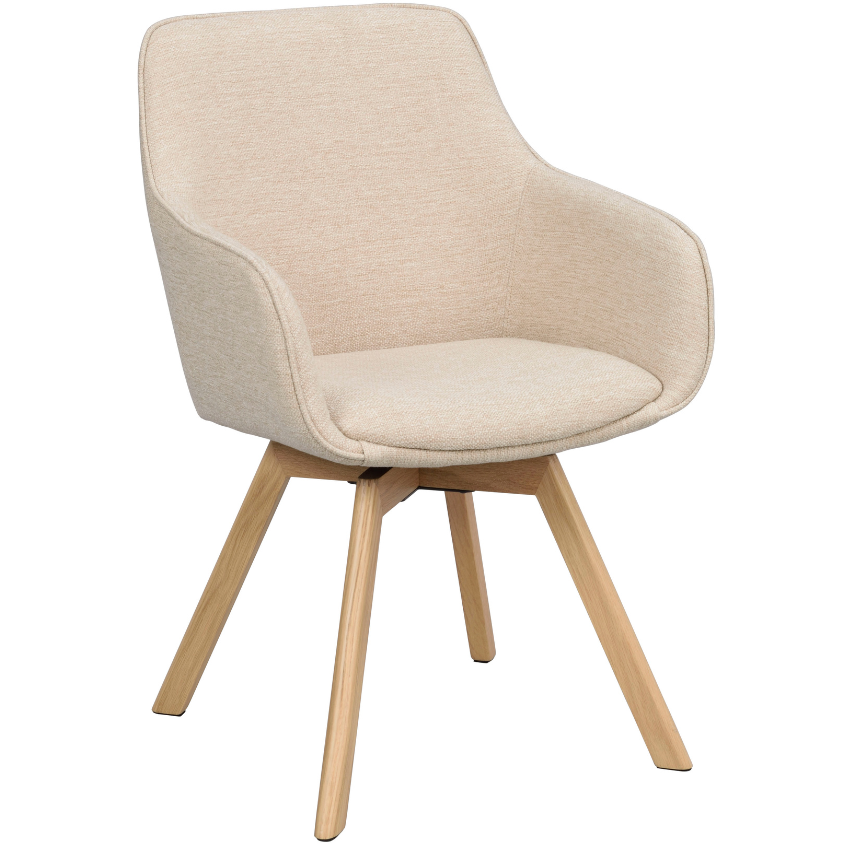 Béžové otočná jídelní židle ROWICO ALISON s přírodní podnoží Rowico