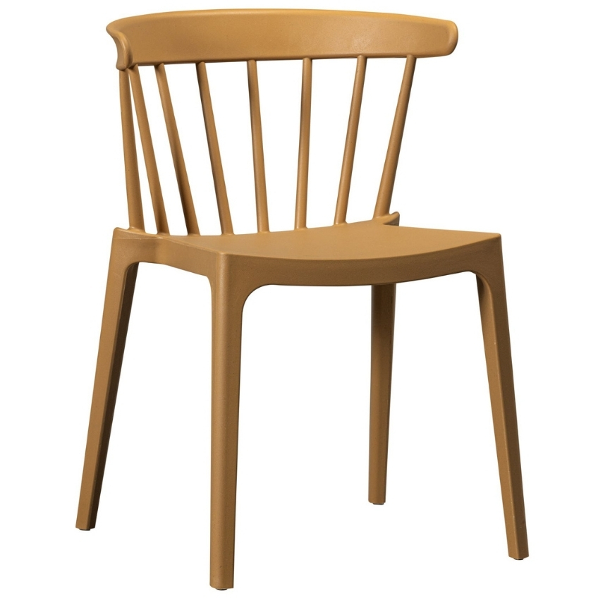 WOOOD Žlutohnědá plastová zahradní jídelní židle Bliss WOOOD