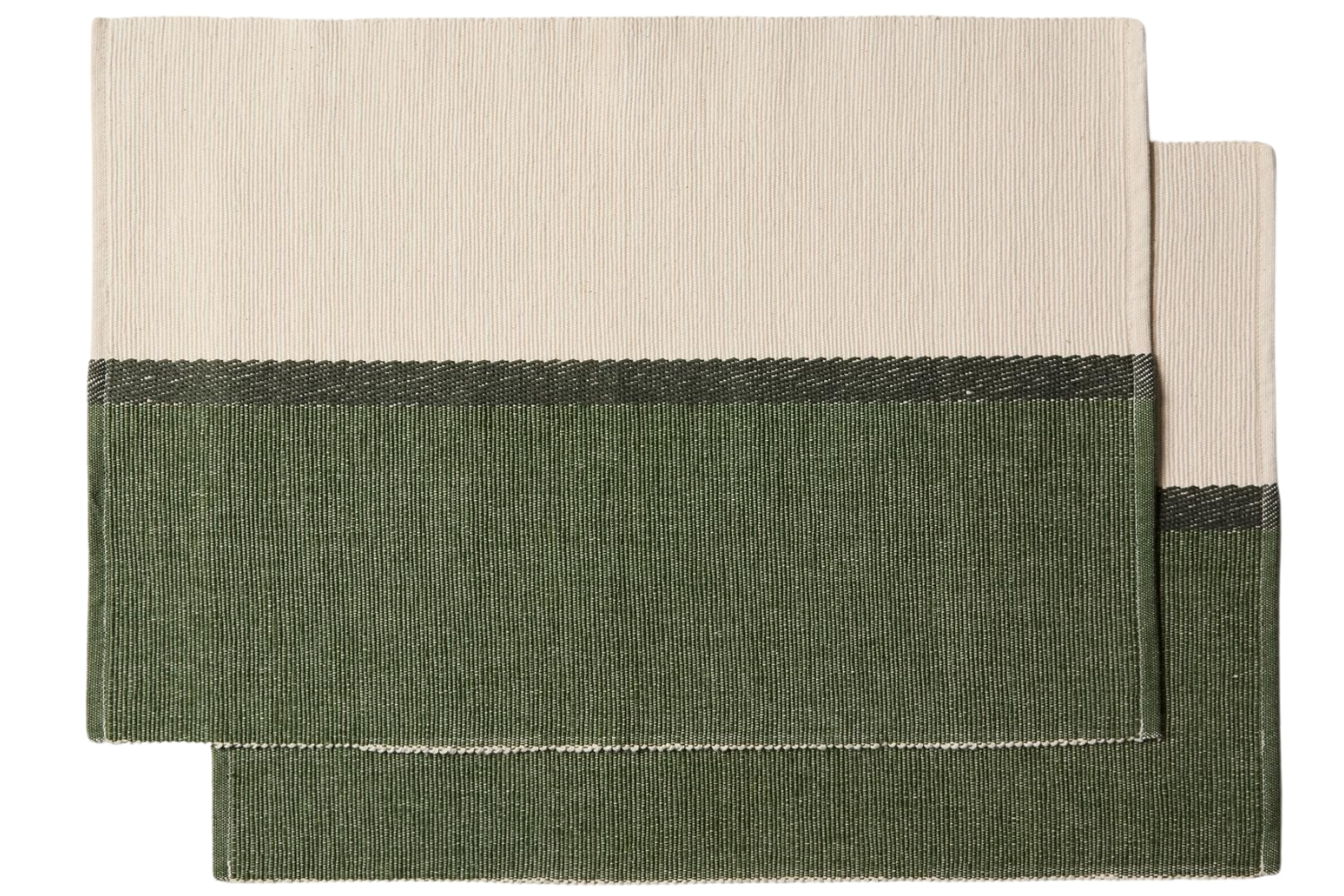 Kave Home Zeleno-béžový bavlněný set dvou prostírání Tari 35 x 50 cm Kave Home