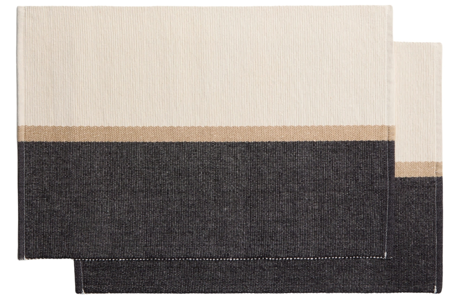 Kave Home Černo-béžový bavlněný set dvou prostírání Tari 35 x 50 cm Kave Home