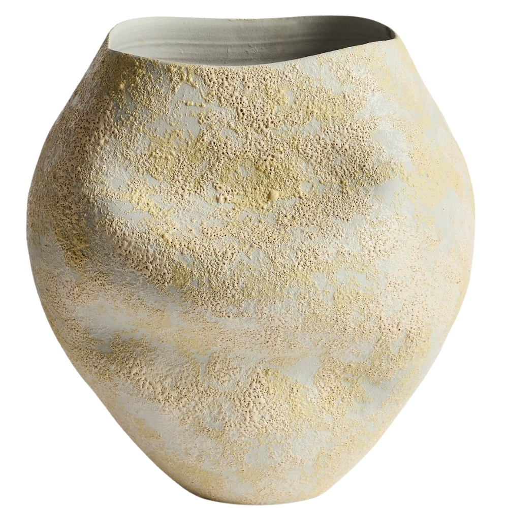 Kave Home Žlutá keramická váza Medira 36 cm Kave Home