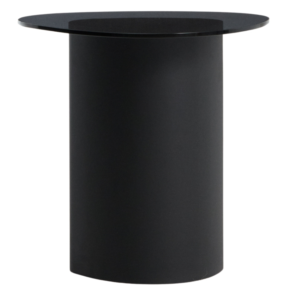 Kave Home Černý skleněný odkládací stolek Olir 48 x 47 cm Kave Home