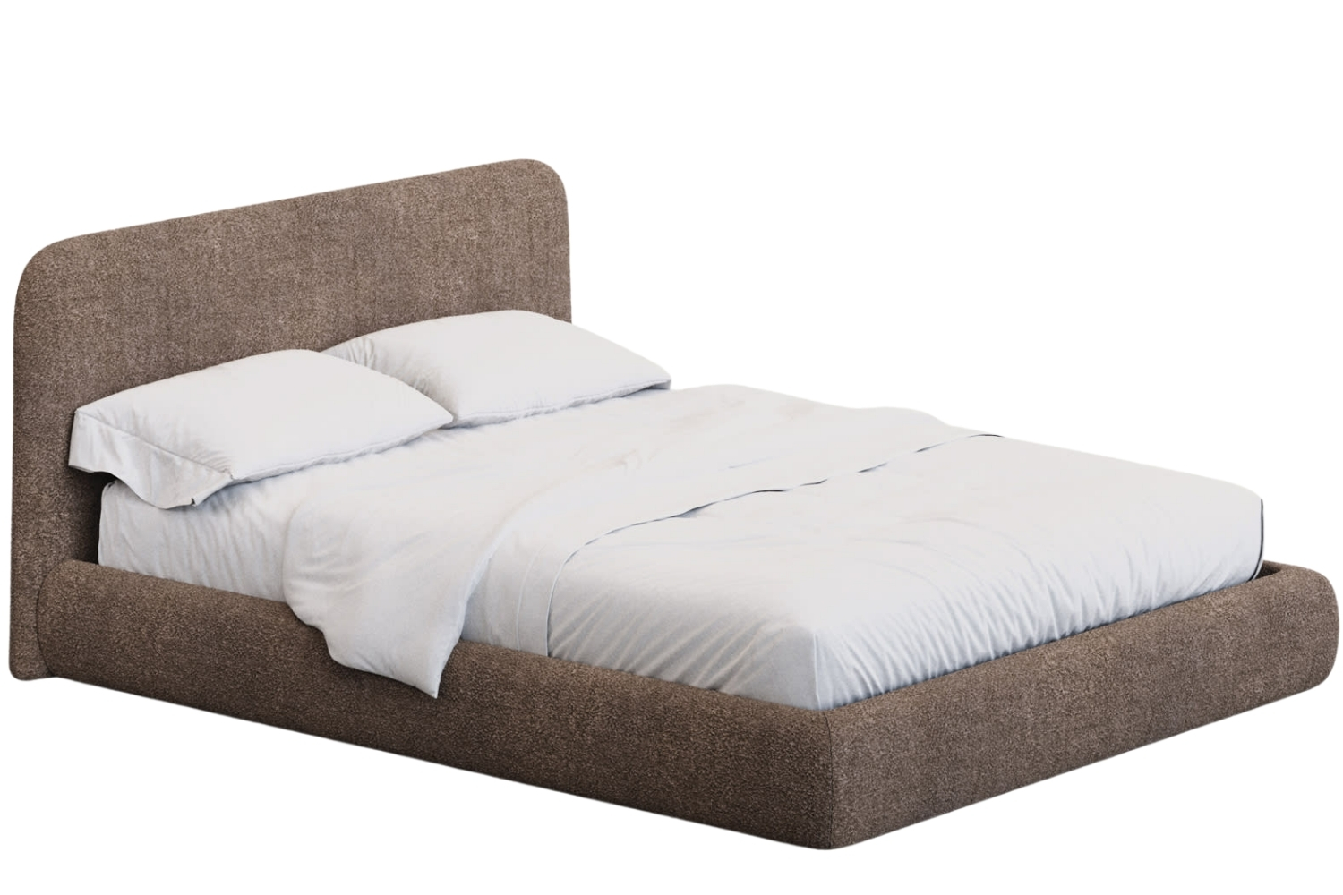 Kave Home Hnědá bouclé dvoulůžková postel Martina 180 x 200 cm Kave Home