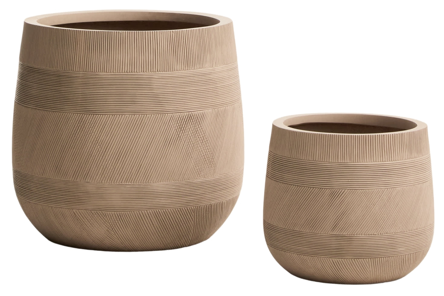 Kave Home Set dvou béžových zahradních květináčů Tival ⌀ 33/50 cm Kave Home