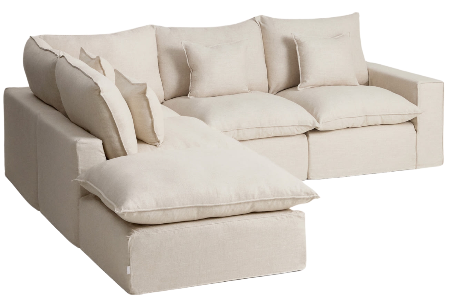 Kave Home Béžová rohová pohovka Anarela 307 cm s odnímatelným potahem